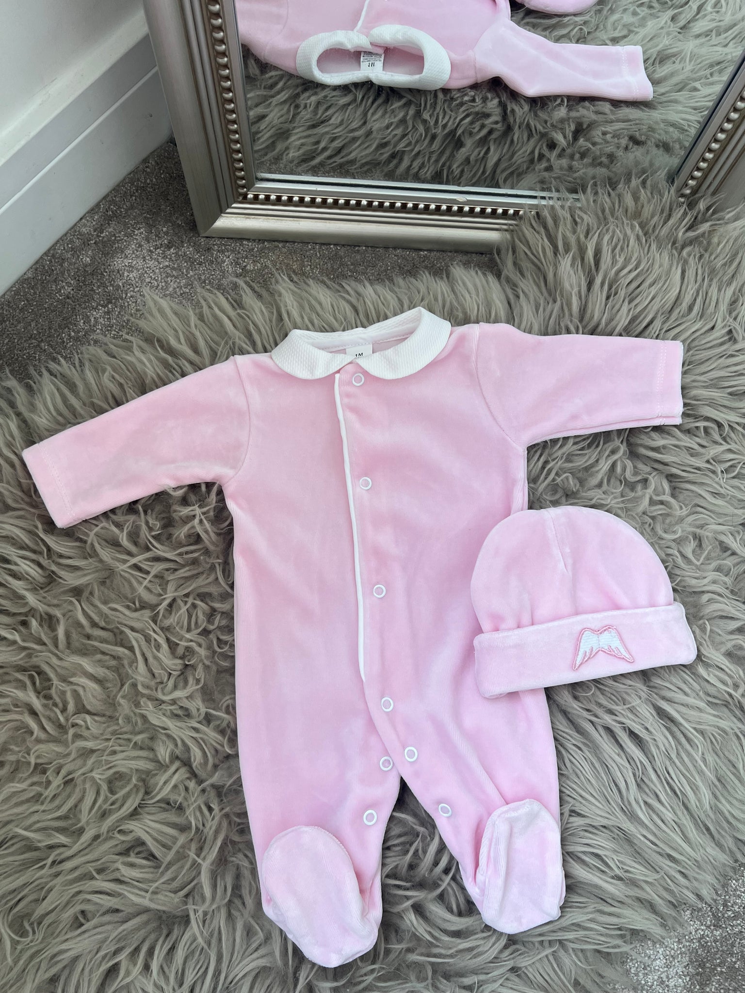 Pink Angel wing sleepsuit