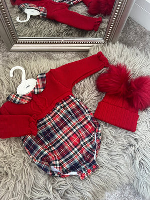 Red tartan romper