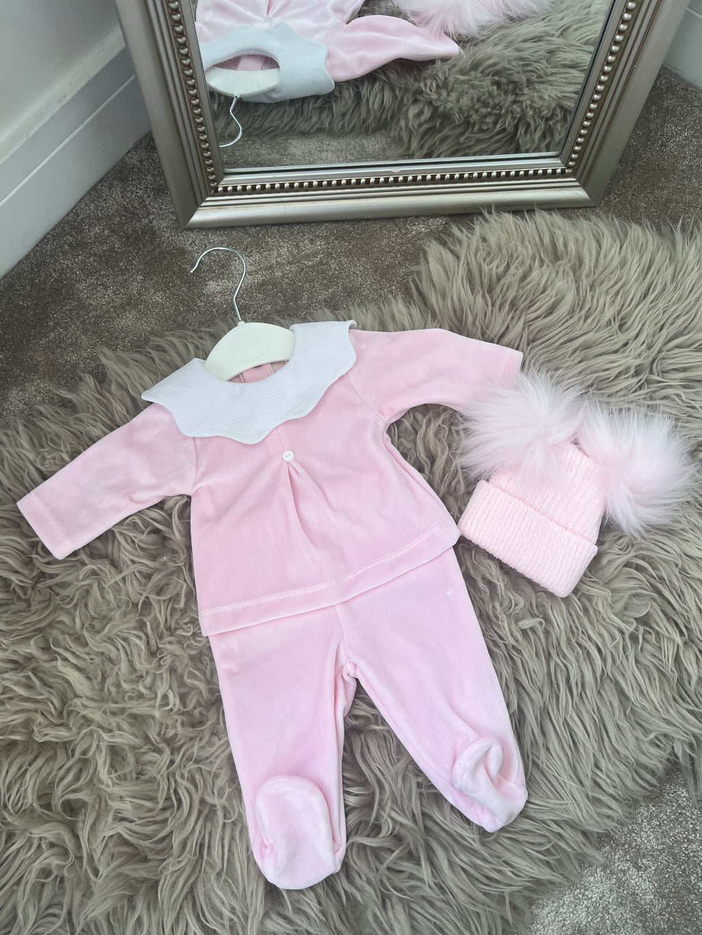 Pink velour set