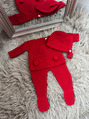 Red 3 piece Pom Pom set