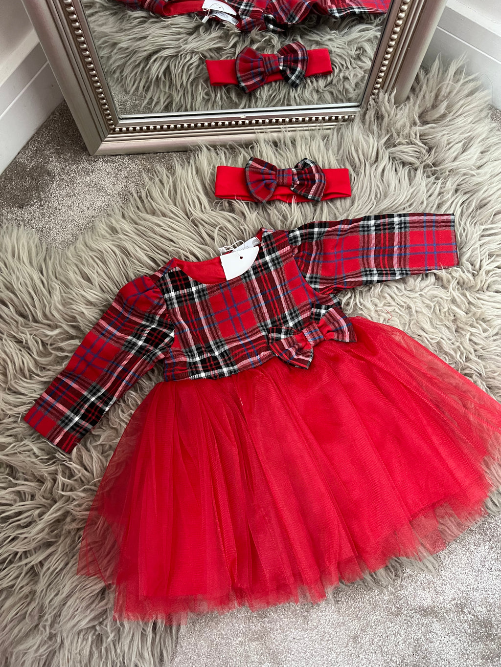 Tartan dress with headband