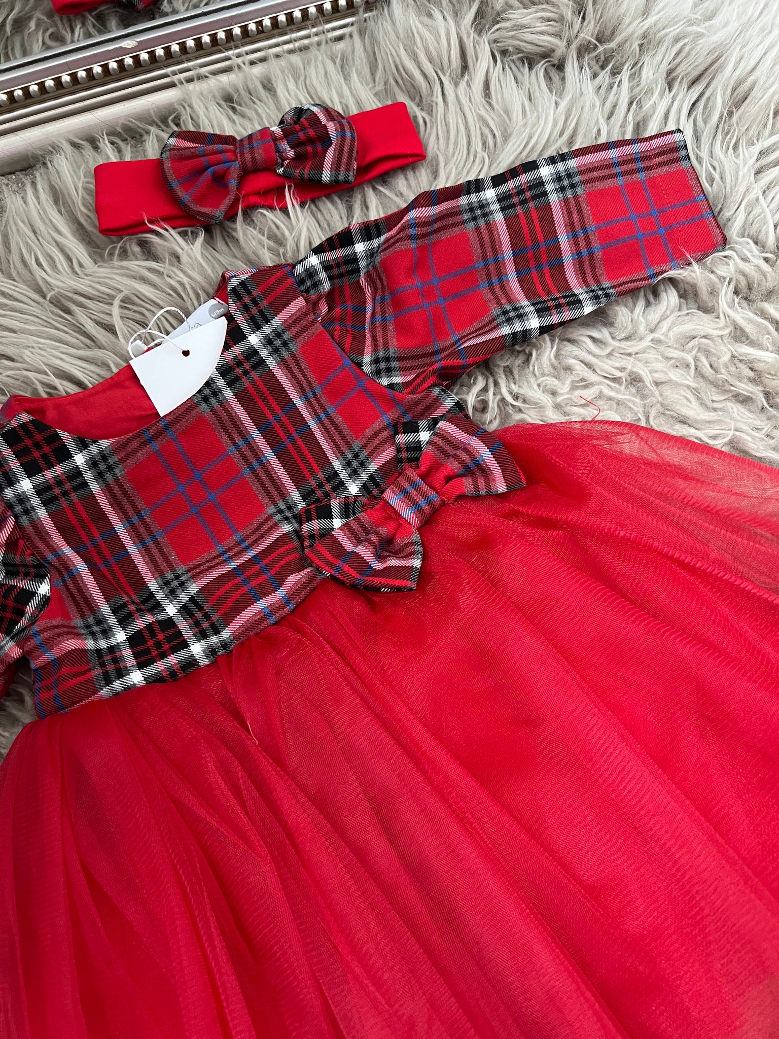 Tartan dress with headband