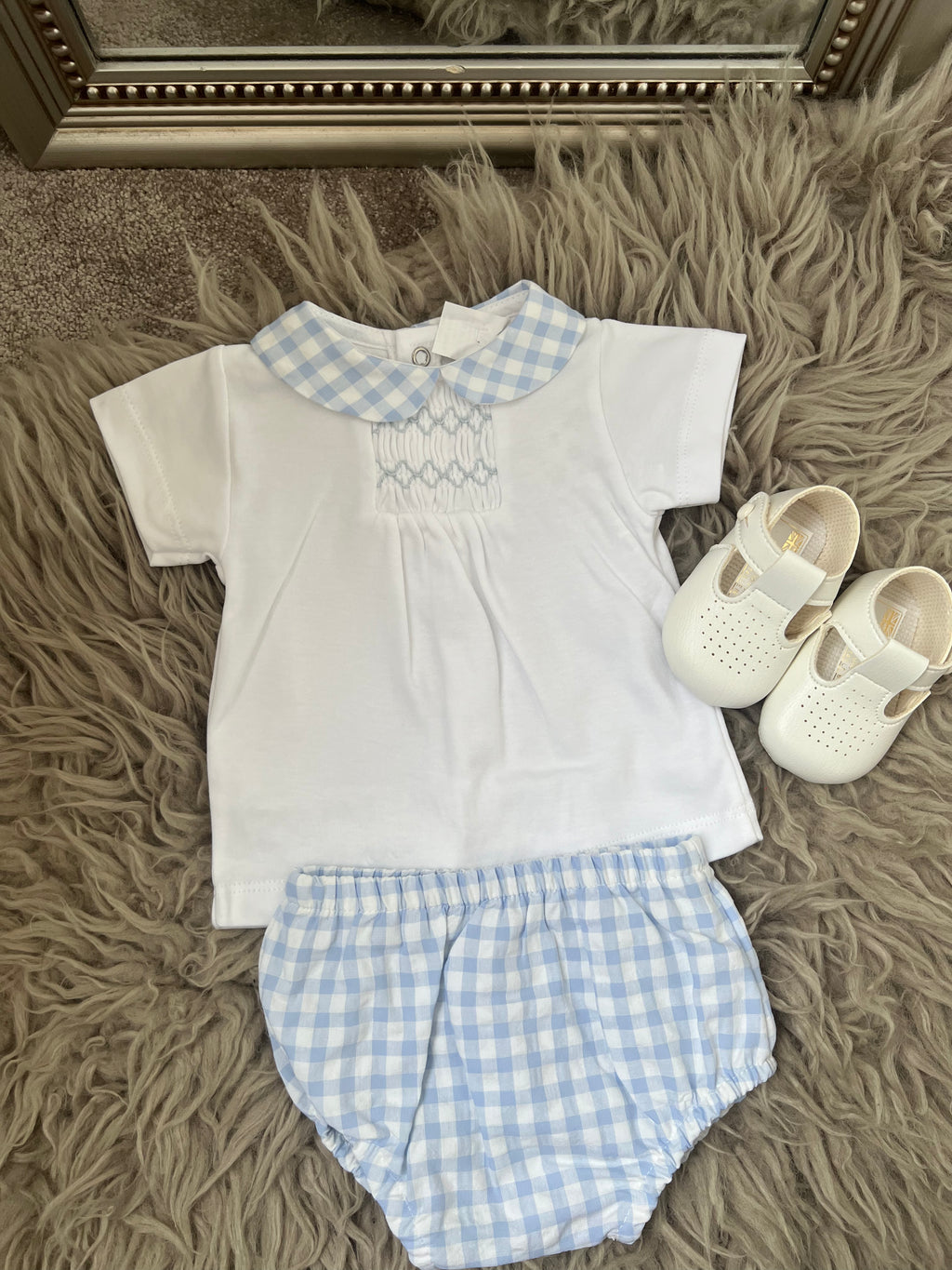 Blue gingham set