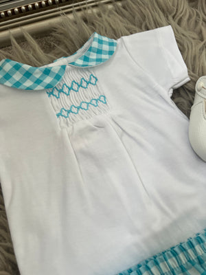 Turquoise gingham set