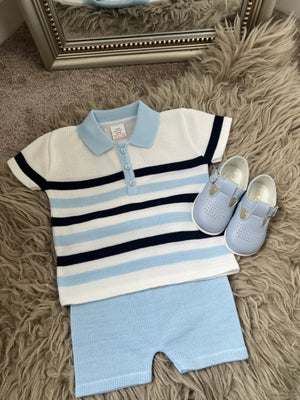 Stripe polo set