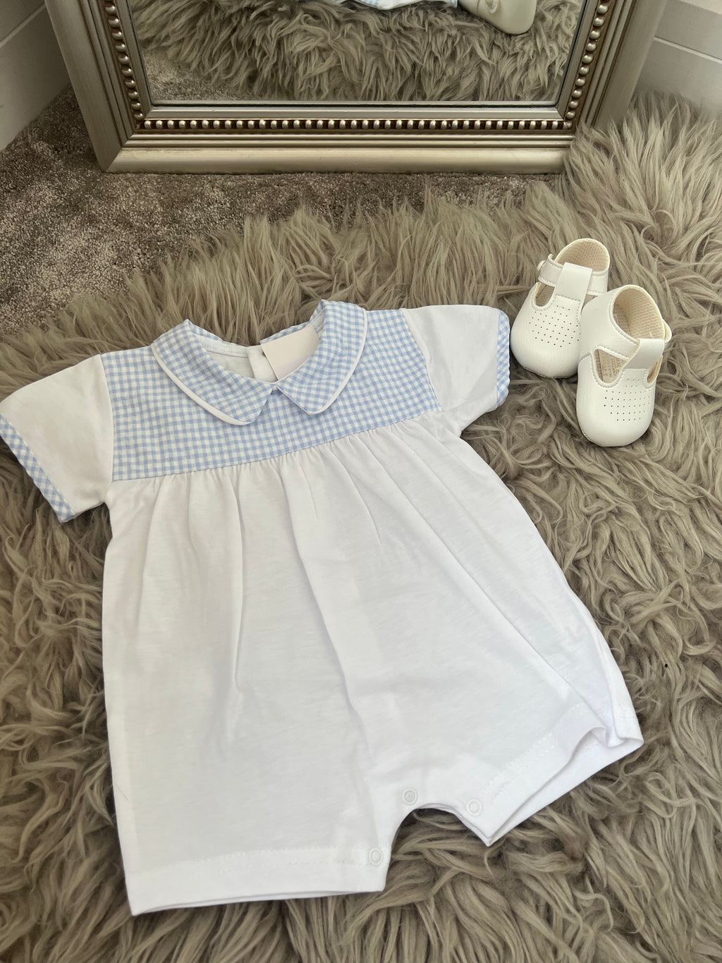 Gingham cotton romper