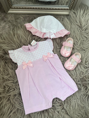 Pink spotty romper