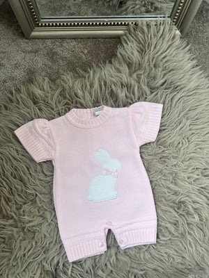 Pink bunny romper