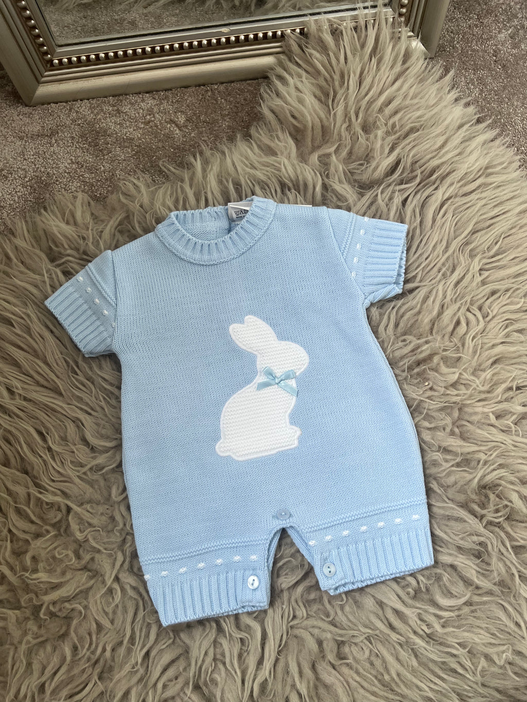 Blue bunny romper