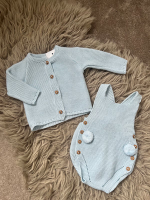 Blue knitted set