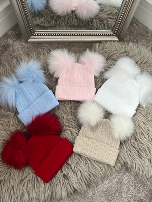 Double Pom Pom hats