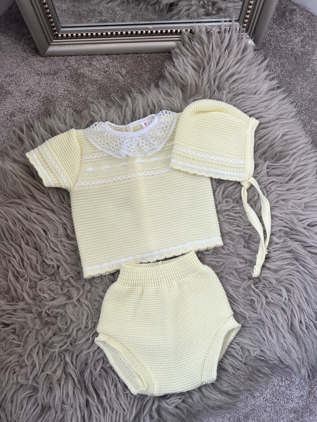 Lemon lace jam pant set