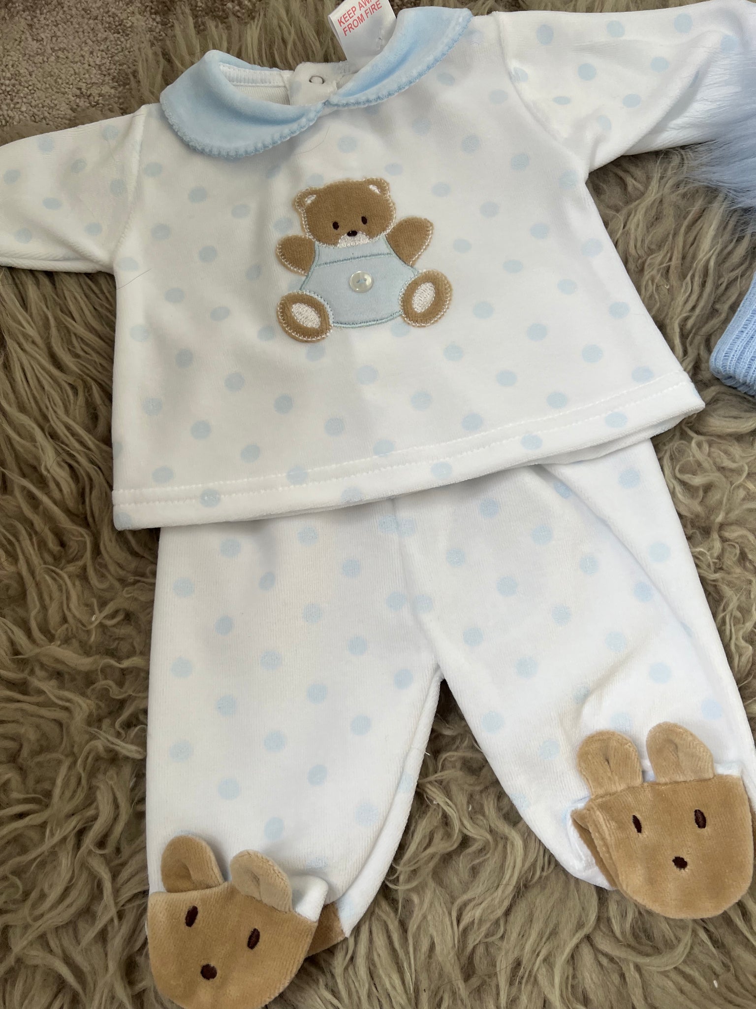 Blue teddy velour 2 piece