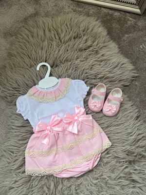 Pink double bow set