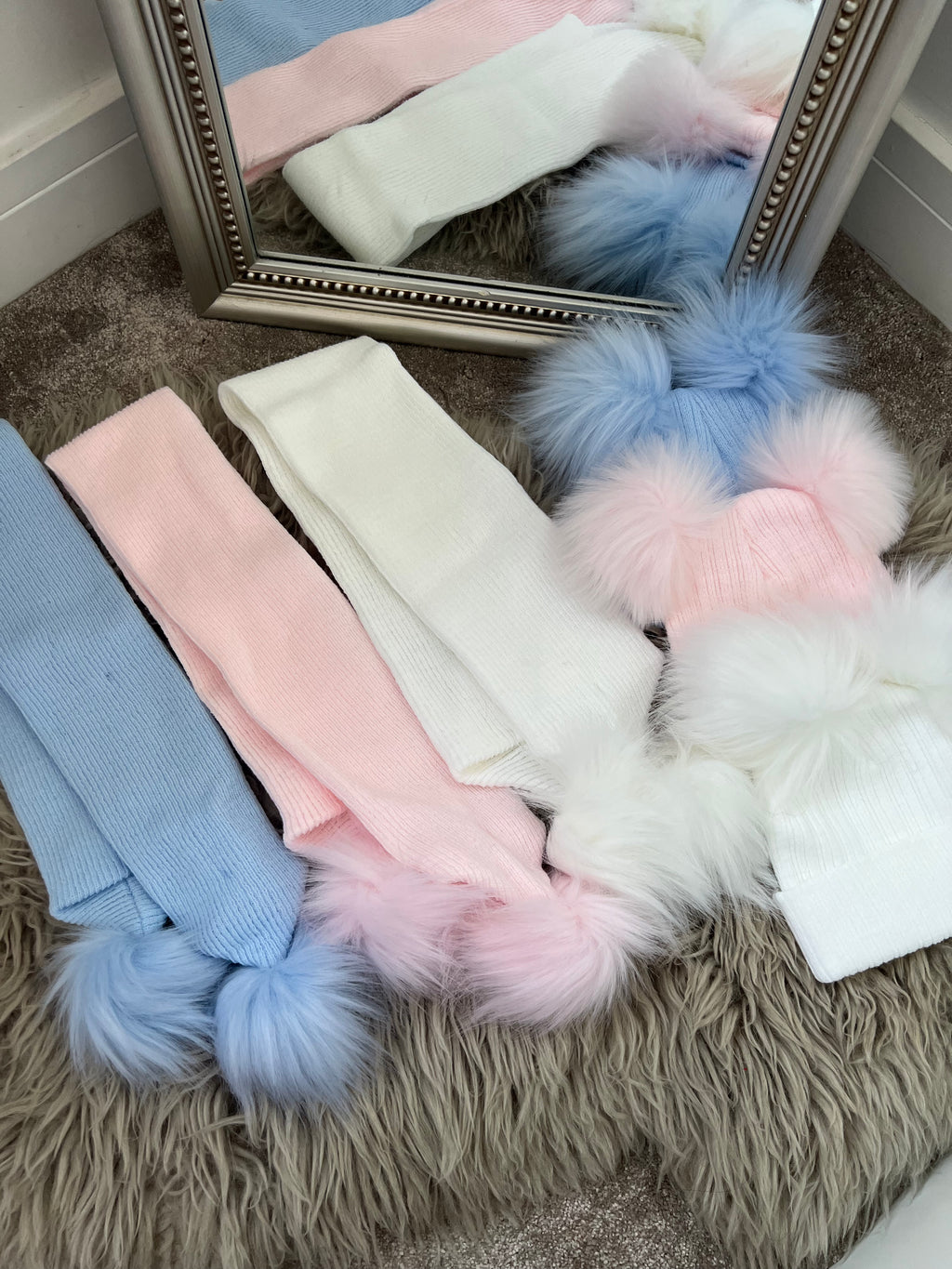 Pom pom scarfs