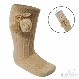 beige pom pom socks