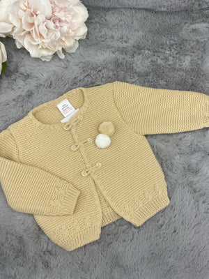 Beige Pom Pom cardigan