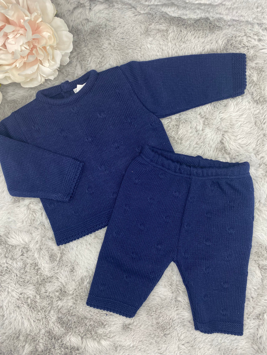 Navy knitted 2 piece set