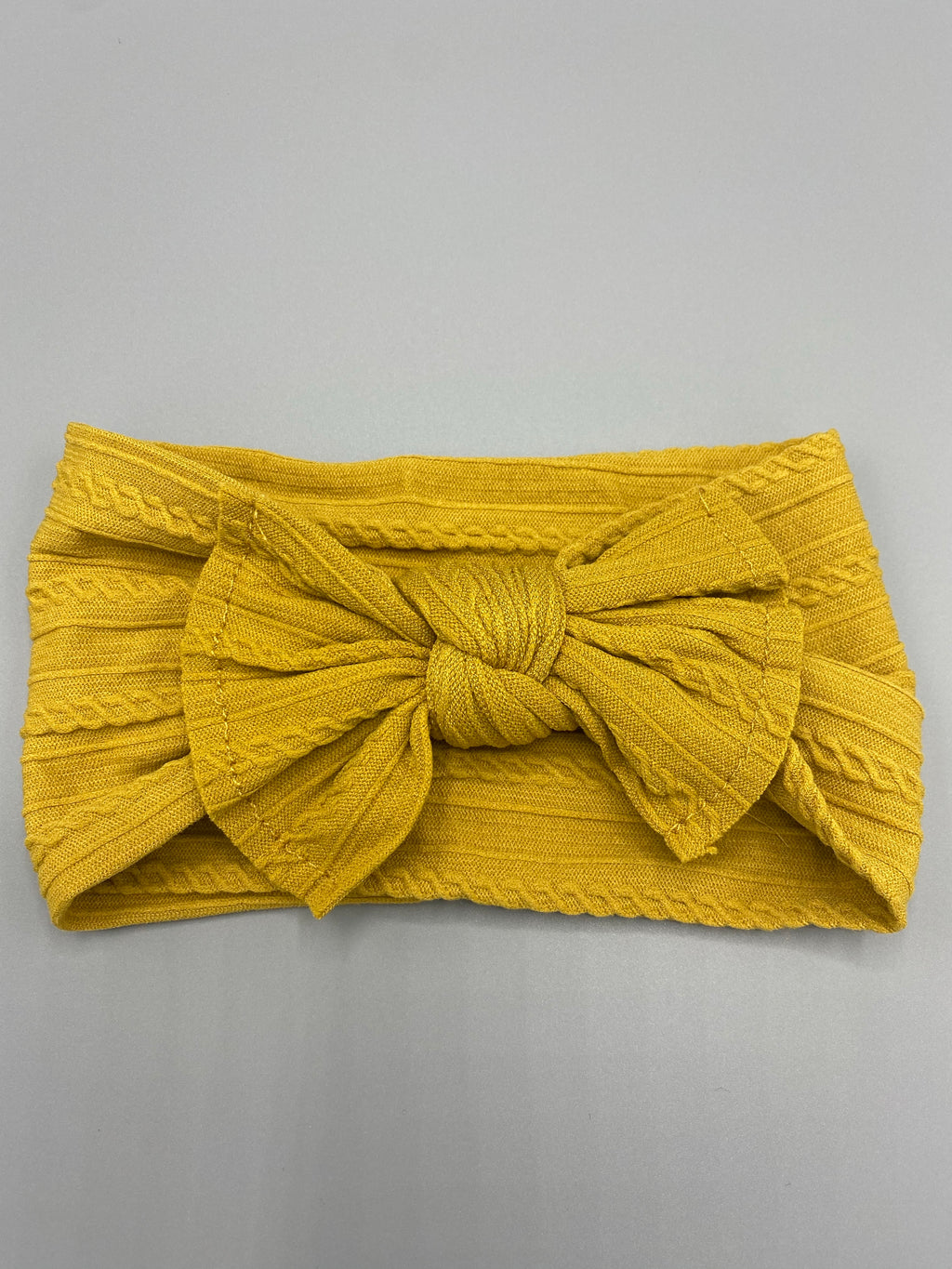 Mustard cable knit headband