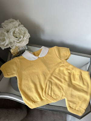 Yellow cotton shorts set