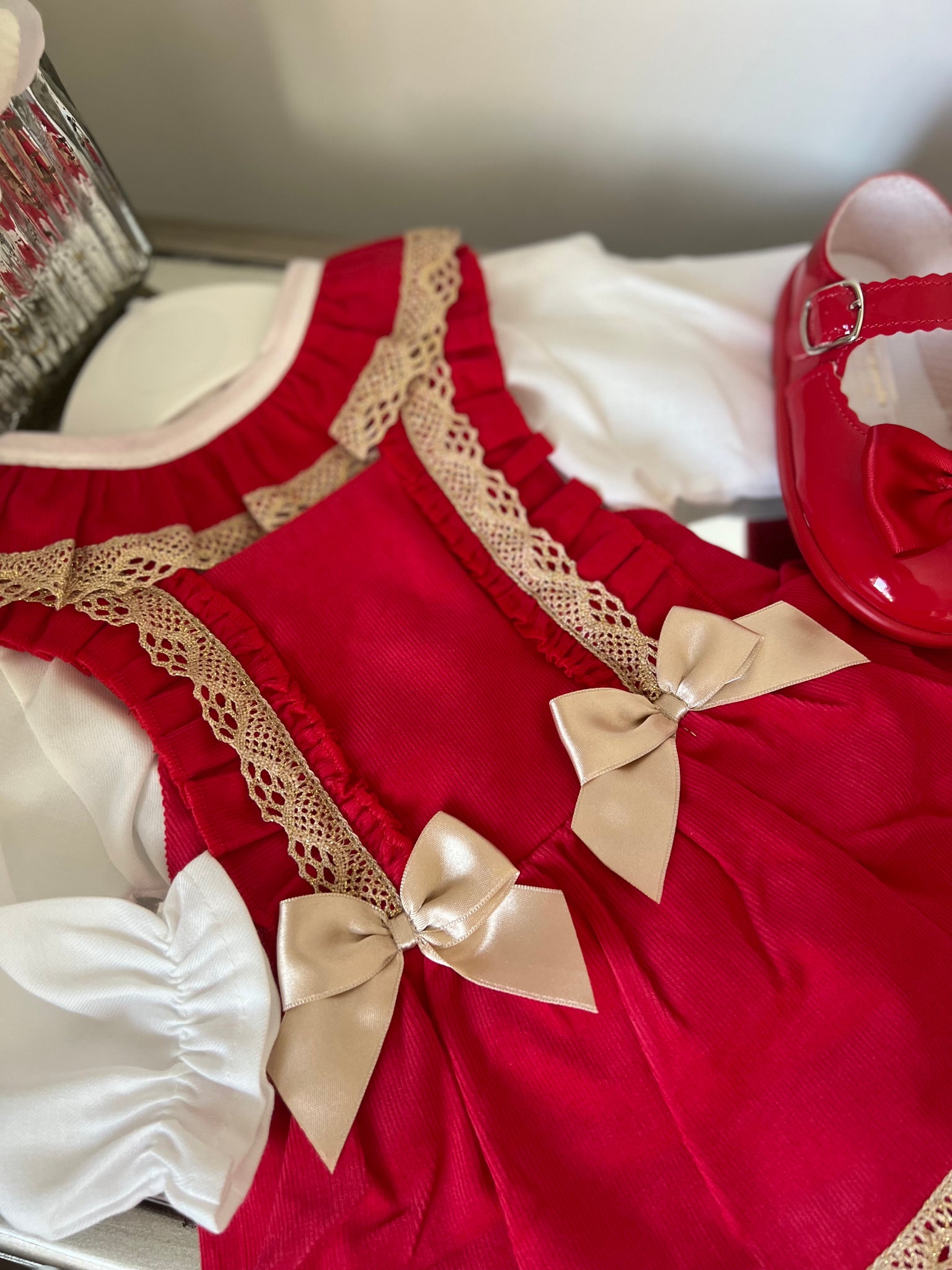 Ruby red & gold set