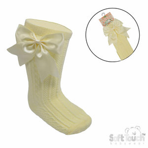 Lemon knee high bow socks