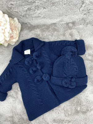 Navy Pom Pom jacket