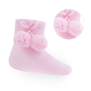 Pink ankle Pom Pom socks