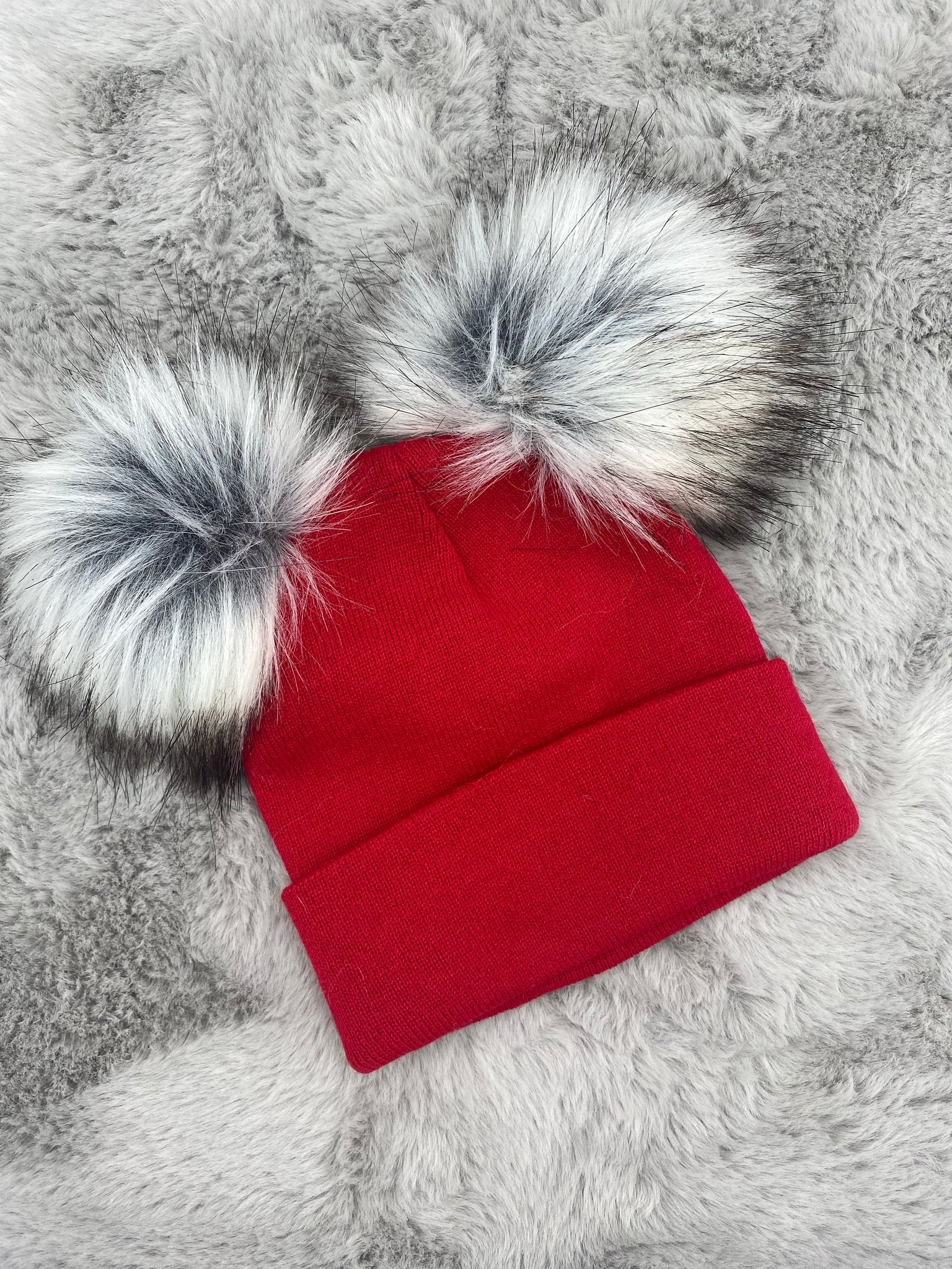 Large double Pom Pom hats